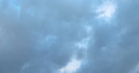 Close up of moving clouds. a gray cloudy sky. the wind moving clouds in the sky Stock Footage 279470313