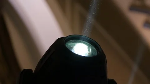 Close up moving head beam light concert white slow Stock Footage 103966666