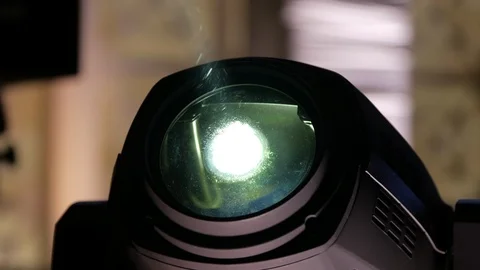 Close up moving head beam light concert white front Stock Footage 103966777