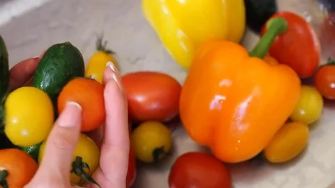 Close-up moving past fresh vegetables in a supermarket grocery. Includes cabbage Stock Footage 77601815