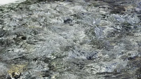 Close-up of moving water over rocky terrain Stock Footage 342735596