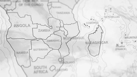 Close Up Of Mozambique Borders. World Map Animation. Vídeo Stock 331810914