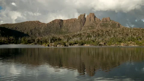 Close up of mt geryon and lake elysia on a stormy summer afternoon Stock Footage 176240866
