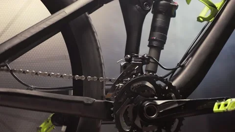 Close up on mtb drivetrain. Stock Footage 168616930