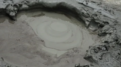 Close up on a muddy volcano 4K Stock Footage 67985499