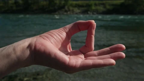 Close-up of Mudra hand position. Stock Footage 301363547
