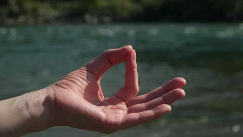 Close-up of Mudra hand position. Stock Footage 302778616