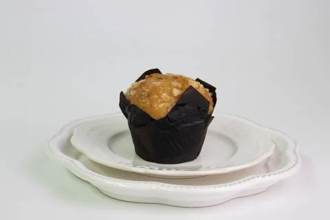 Close up Muffin on White Background Stock Photos
