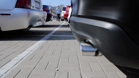 Close Up Of Muffler. Mustang Engine Performance Stock Footage 88967301