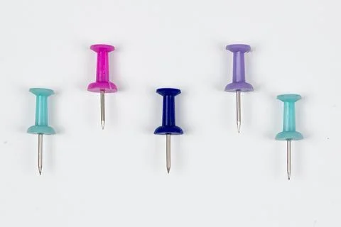 Close up muliple push pin insert for marking something Stock Photos
