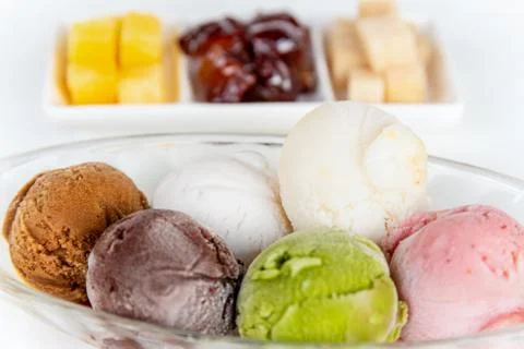 Close up multi colored ice cream Stock Photos