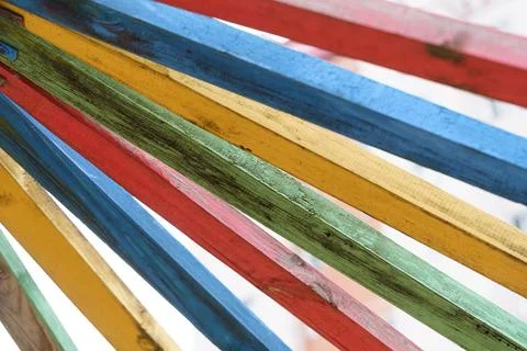Close Up of Multi Colored Wooden Structure Stock Photos