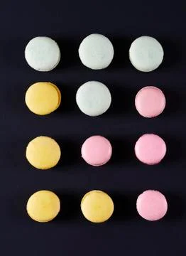 Close up of multi colores macaroones Stock Photos