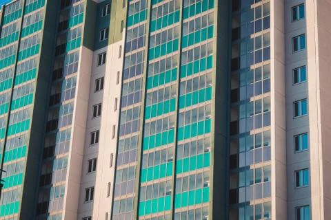 Close-up - multi-storey new building. 4k. Foto stock