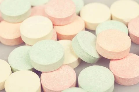 Close up of multicolored pills Stock-Fotos