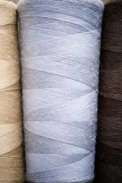 Close-up of multicolored sewing thread spools Stock Photos
