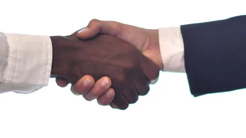 Close Up of Multiethnic Business Partners Shaking Hands in Agreement Stock Footage 336136875