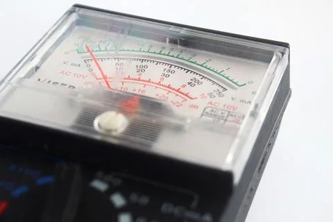 Close up multimeter isolated on white background. Stock Photos