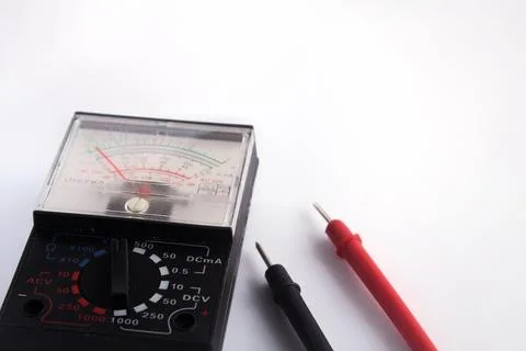 Close up multimeter isolated on white background. Foto stock