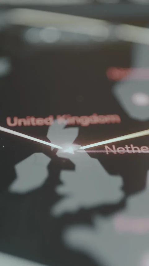 Close up of multiple cyberattacks directed at and originating from the United Stock Footage 330239541