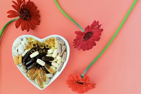 Close-up of multivitamin biologically active supplements 库存照片