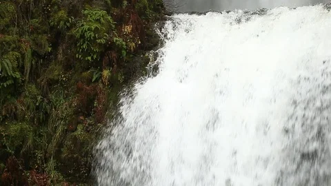 Close Up of Multnomah Falls in Oregon Pacific North West Stock Footage 100554065