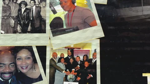 Close-up of mural showing community figures Stock Footage 324762912
