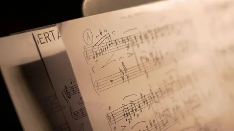 Close-up of a music sheet Video stock 94863185