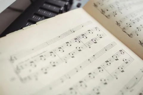 Close up of musical notes 스톡 사진