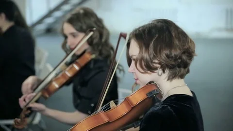 Close-up of musician playing violin Stock Footage 73609768