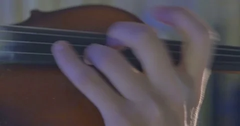 Close-up of musician playing violin Stock Footage 75746580