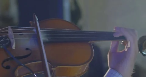 Close-up of musician playing violin Stock Footage 75746590