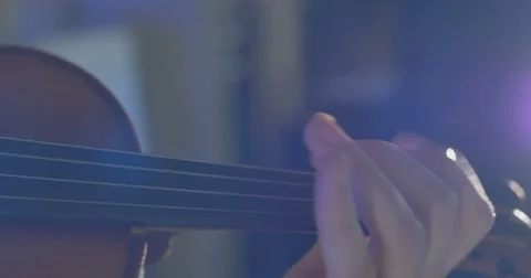 Close-up of musician playing violin Stock Footage 75746620