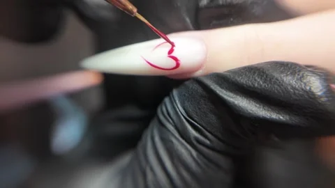 Close-up of Nail Tech Prepping Nails Stock Footage 302198220