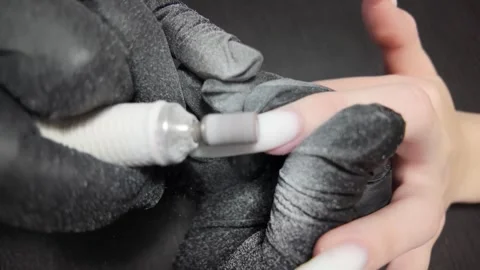 Close-up of Nail Tech Prepping Nails Stock Footage 302198262