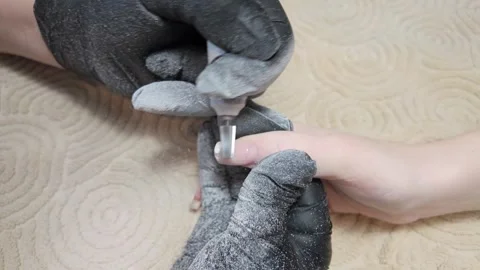 Close-up of Nail Tech Prepping Nails Stock Footage 302199188