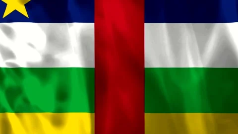 A close up of the national flag of the Central African Republic with soft f.. Video stock 343581559