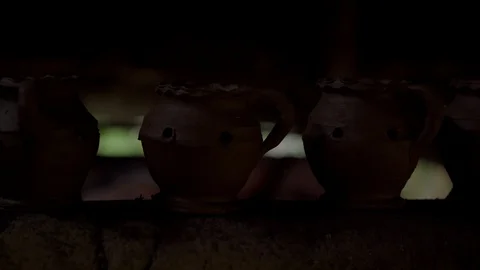 A close-up on a native clay pot Stock Footage 106205249