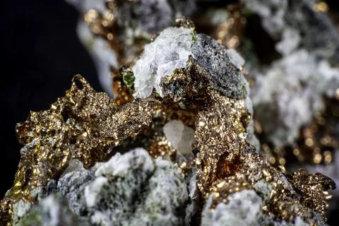 Close up of native copper integrated in a rock Stock-Fotos