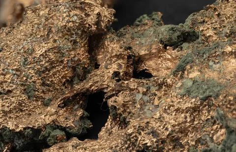Close-up of a native copper mineral sample Foto stock