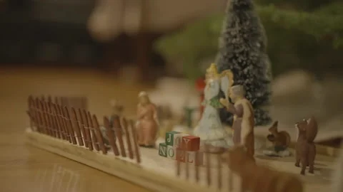 Close-up of nativity scene Stock Footage 334031132