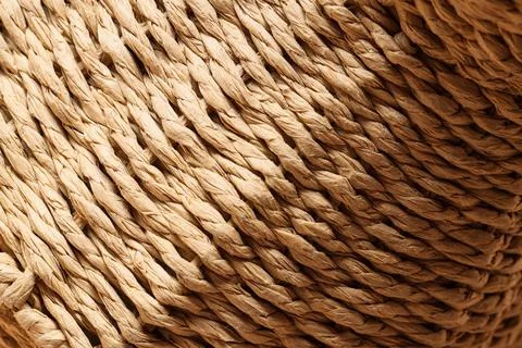 Close-up of natural brown twisted rope texture Stock Photos