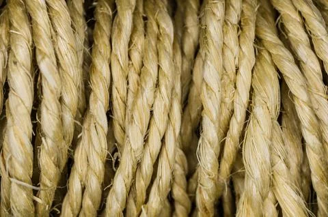 Close up of natural fiber string Stock Photos
