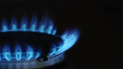 Close-up natural gas flame. Stock Footage 220137820