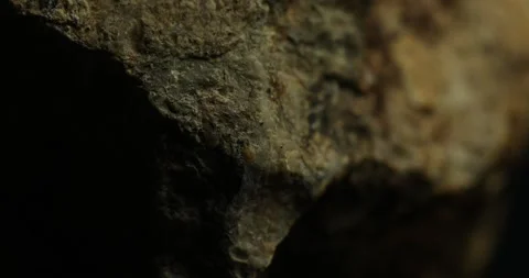 Close-Up of Natural Layered Rock Formation with Rough Surface Stock Footage 295144596