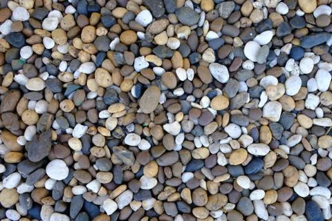 Close up natural pebble stone background Stock Photos