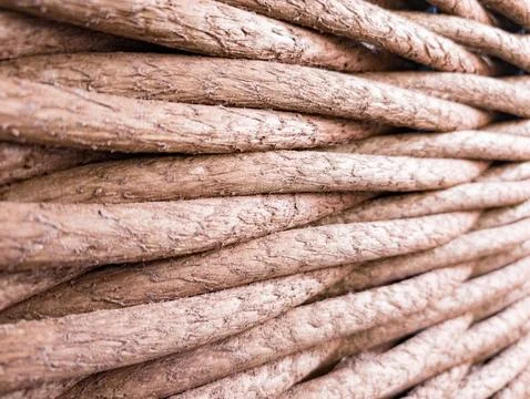 Close-up of natural twisted rope pattern Stock Photos