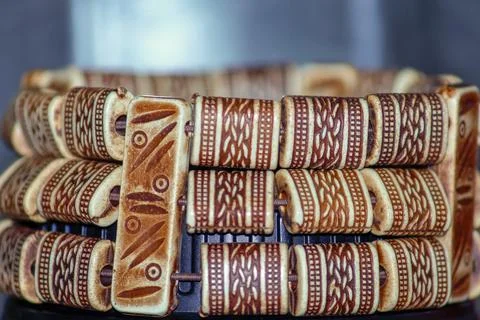 A close up of a necklace Stock Photos