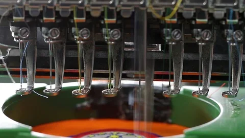 Close-up needle of Computerized machine embroidery Video stock 100202237