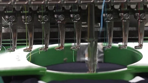 Close-up needle of Computerized machine embroidery Video stock 100202262